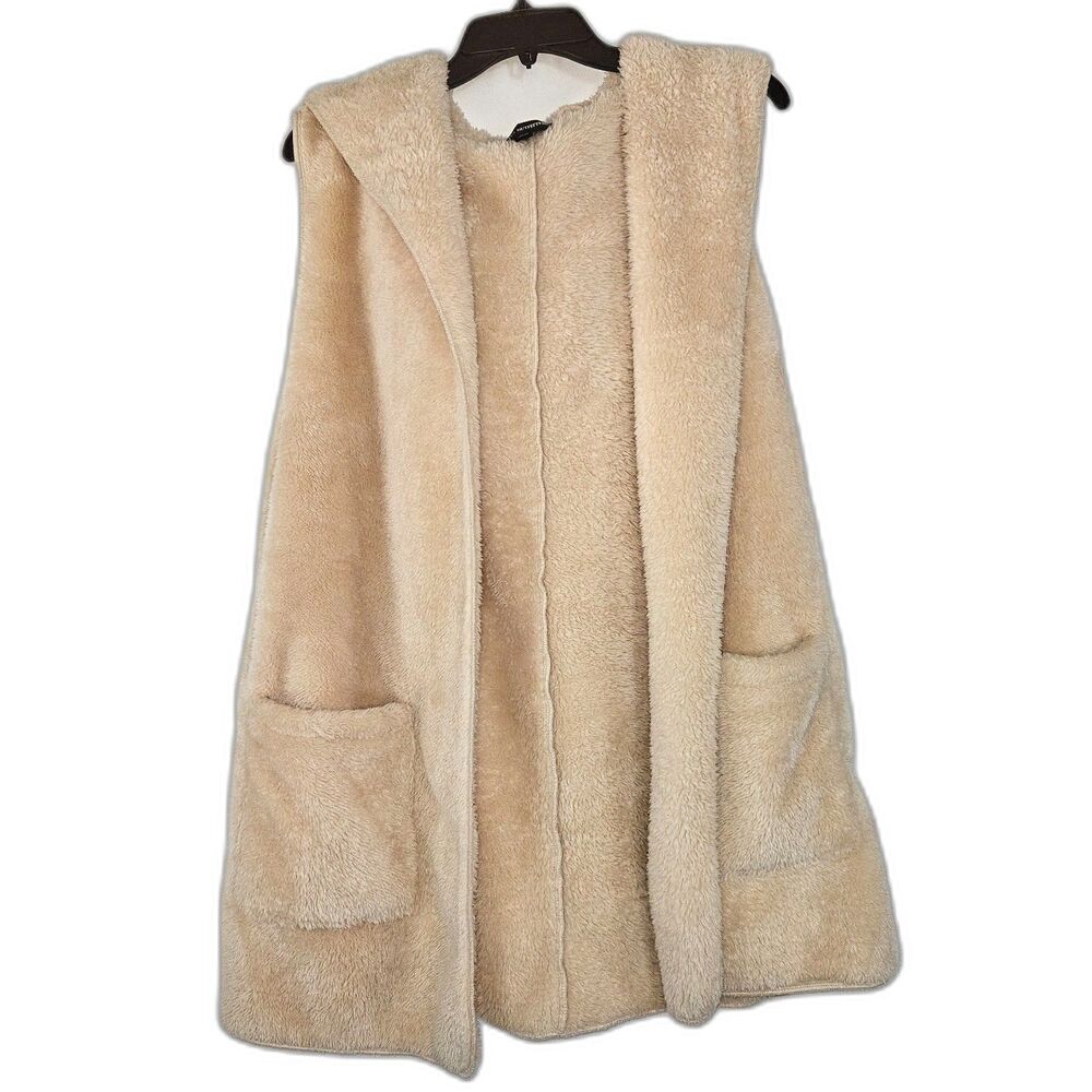 ZENANA OUTFITTERS Sherpa Faux Fur Off white Ivory Long Vest XL